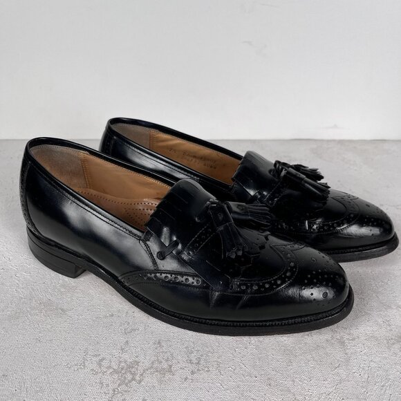 Johnston & Murphy Optima Leather Wingtip Black Tassel Dress Shoes 7.5 D/B main image 9